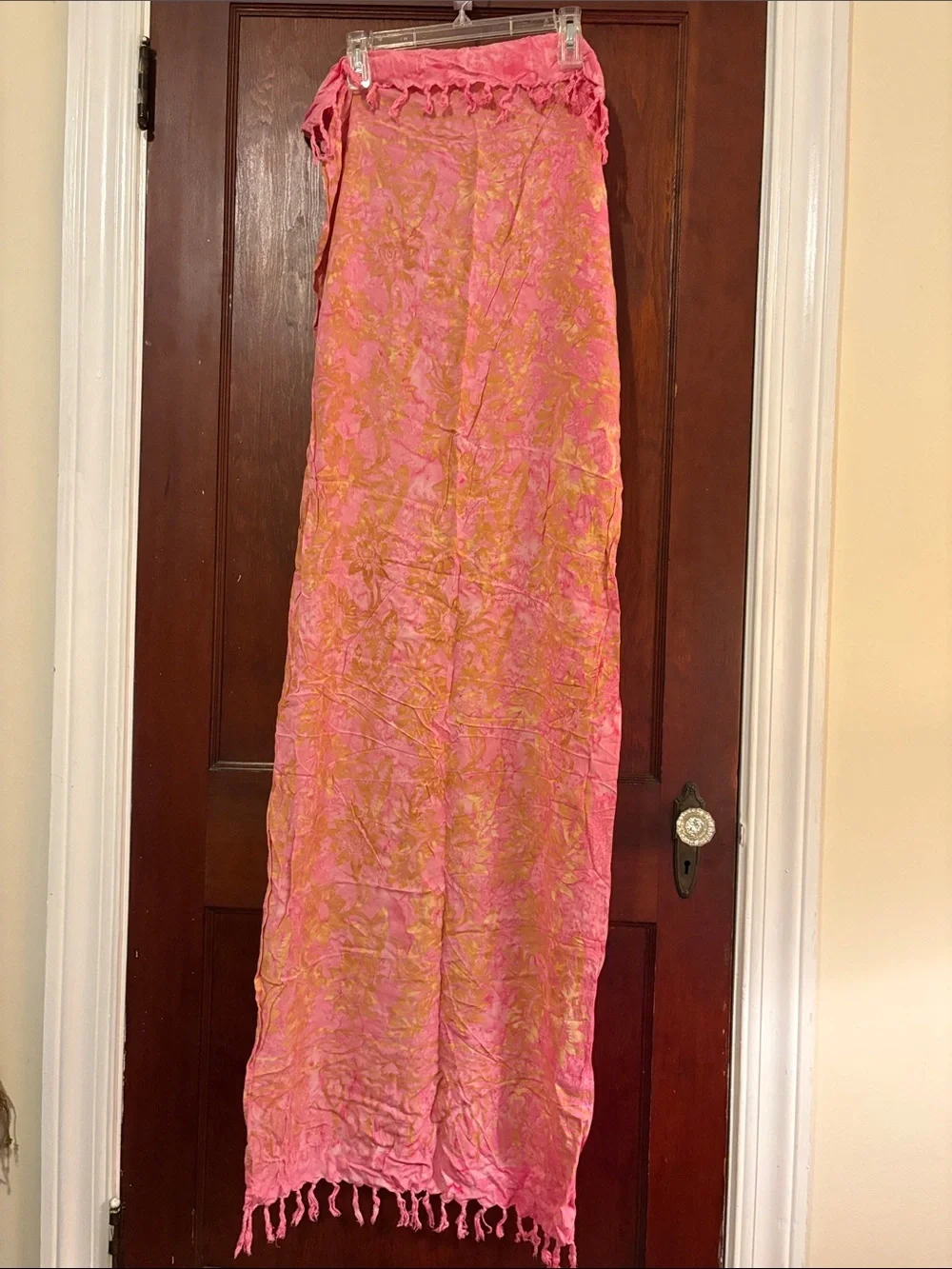 Pink & Gold Floral Sarong or Lightweight Summer Wrap